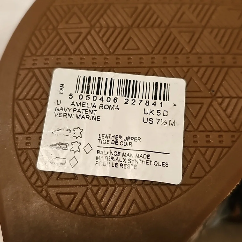 Clarks artisan Amelia Roma navy patten leather wedge sandal womans size 7.5 new - Picture 4 of 8
